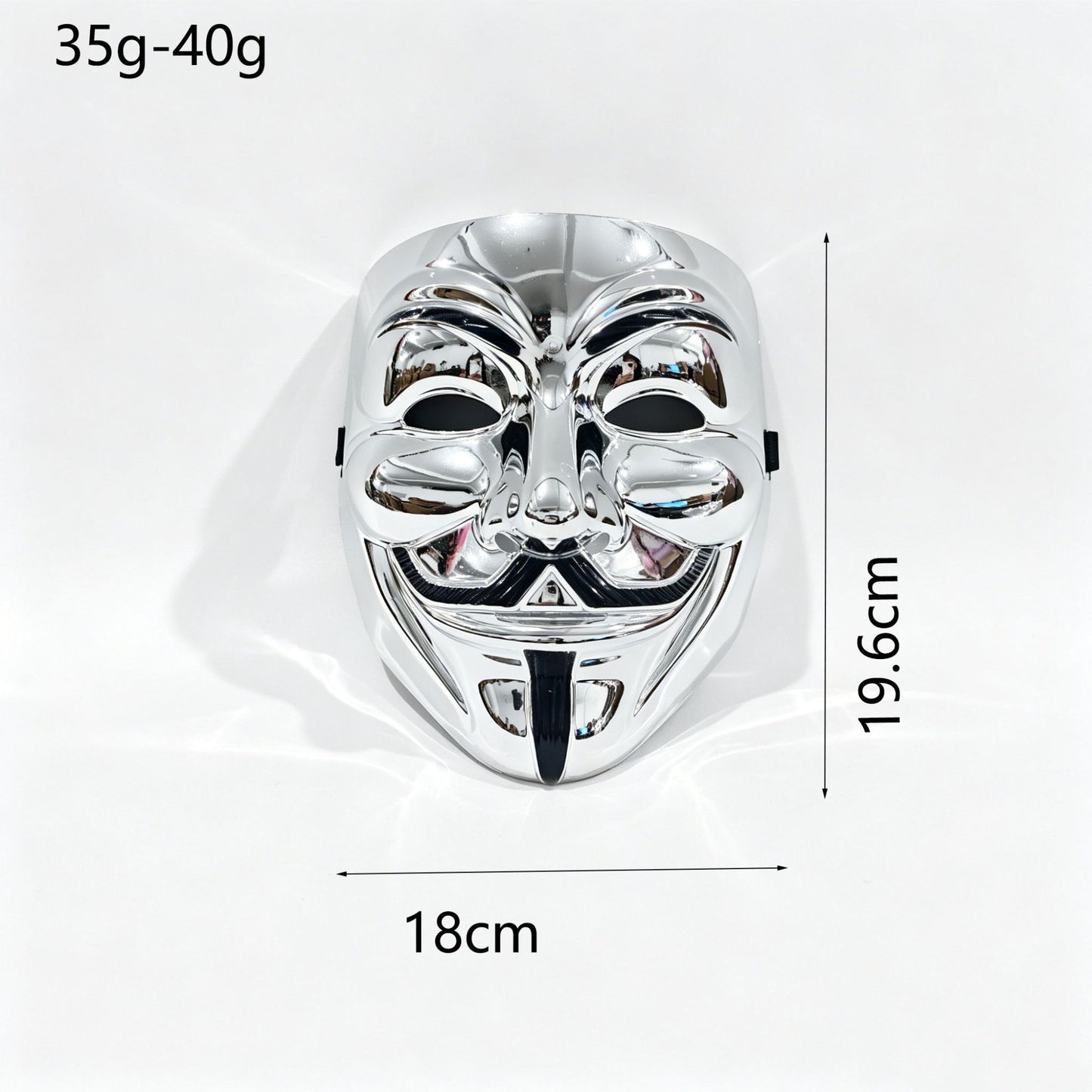 2pcs Metallic Gold & Silver Full Face Mask Set Anonymous Style Adjustable Strap Masquerade Halloween Cosplay Costume