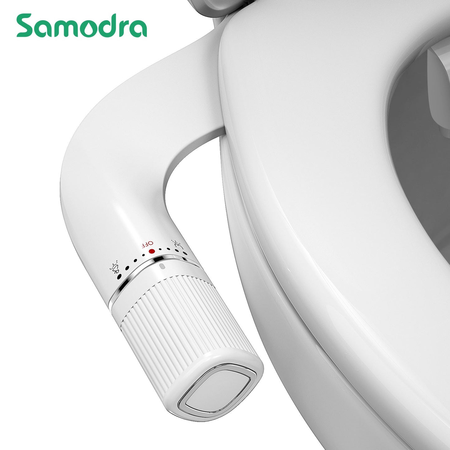 SAMODRA Bidet Acoplável Não Elétrico para Vaso Sanitário, Bico Duplo, Pressão da Água Ajustável com Entrada de Latão