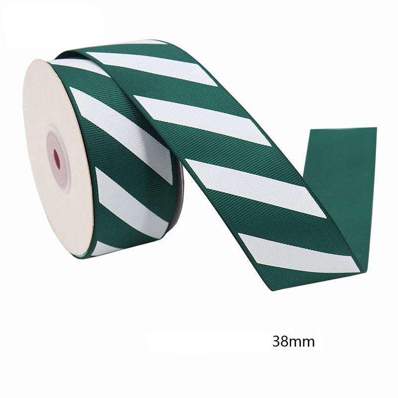 Diagonal Striped Thread Ribbon, 10 Yards Carnival Gift Box Packaging Ribbon for Holiday Scene Christmas Decoration