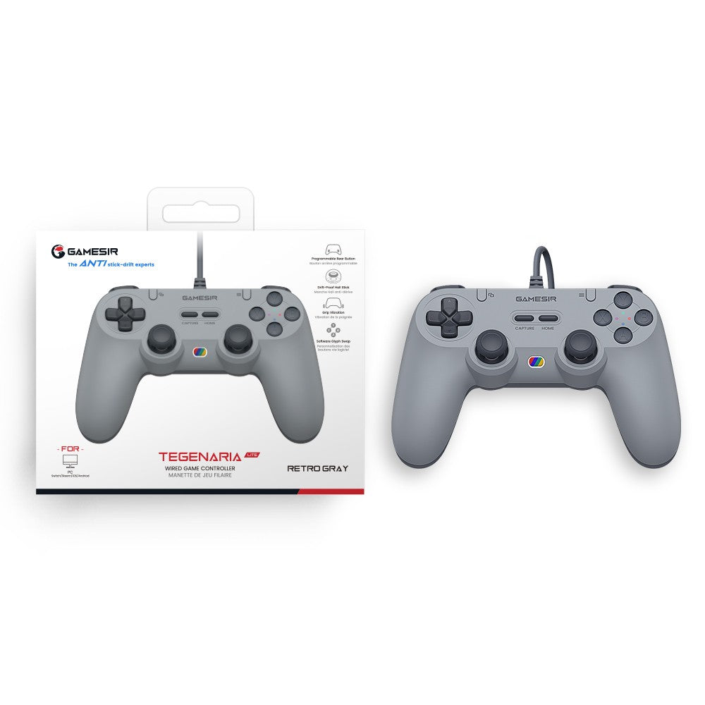GameSir Tegenaria Lite T3 Lite Wired Game Controller With Hall Effect Sticks 1000Hz Polling Rate Retro Design for PC Switch IOS