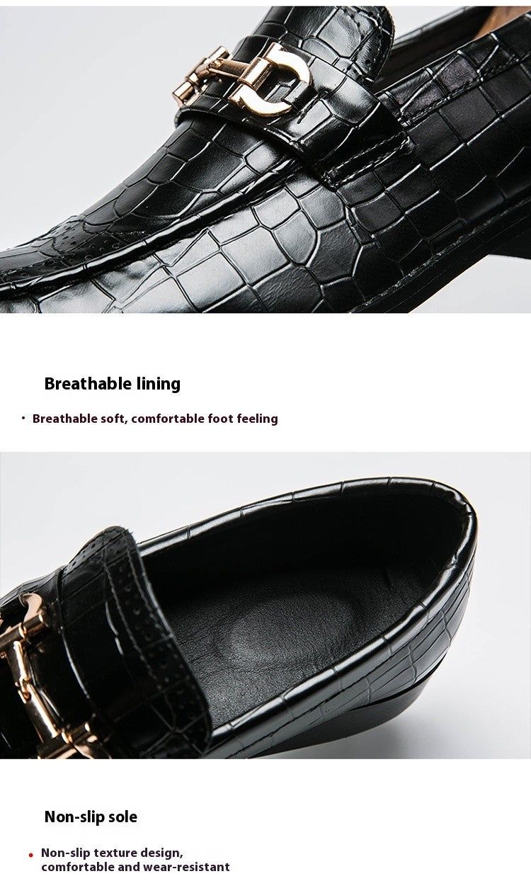 Autumn Brock leather men's head layer cowhide British Korean version breathable business dress casual wedding leather shoes