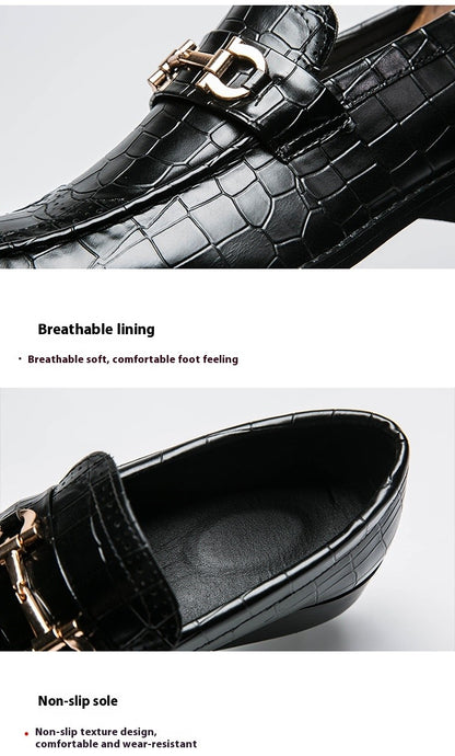 Autumn Brock leather men's head layer cowhide British Korean version breathable business dress casual wedding leather shoes