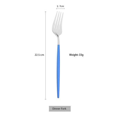 Blue Cutlery Set 18/0 Stainless Steel Gold Dinnerware Set Silverware Flatware Set Dinner Knife Fork Spoon Dropshipping
