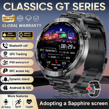 2026 Smartwatch com Display AMOLED Sempre Ativo, NFC, Chamada Bluetooth, Trajetória GPS, Impermeável, Saúde e Esporte, para Homens, Compatível com Android e iOS