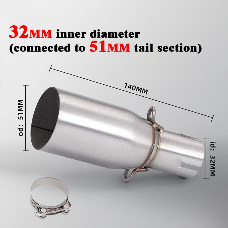28 32 38 45mm Adapter 51mm Exhaust Section Non-Destructive Install Motorcycle Exhaust Pipe Modification Exhaust Middle Section