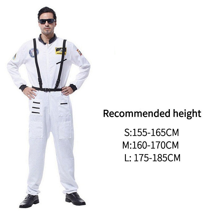 Adult Astronaut Spacesuit Jumpsuit Cosplay Costume Kids Bodysuit Flight Suit Halloween Costume Performance Costumes