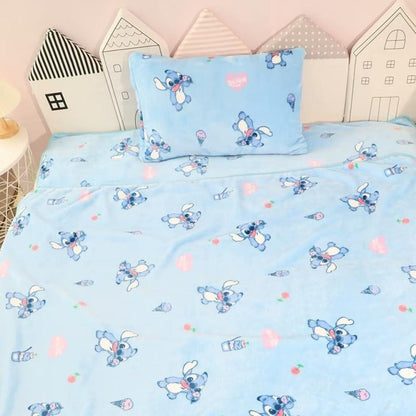 Disney Stitch Blanket Warm Flannel Blanket Pillowcase Office Nap Blanket Air Conditioning Blanket Student Blanket Bed Sheet