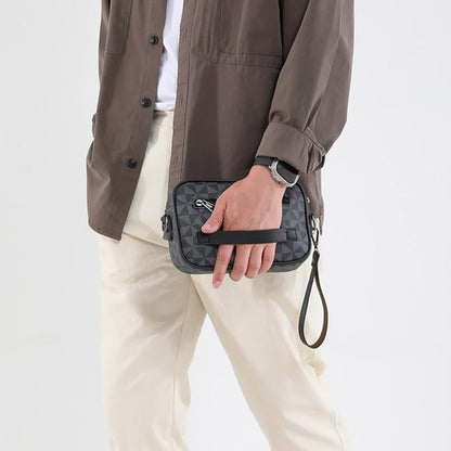 Casual Lightweight Business Shoulder Bags for Men PU Leather Messenger Bag Comfortable Wide Strap Crossbody Bags Designer Male