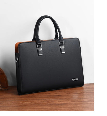 MOTAORA Genuine Leather Laptop Bag Men 14-15.6 Inch Business Briefcase Work Messenger Bag for MacBook HP Dell Acer