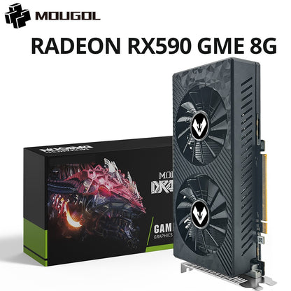 MOUGOL AMD Radeon RX590 GME 8G Placa de Vídeo GDDR5 2304 CUDA PCIE3.0x16 HDMI DP para Computadores Gamer