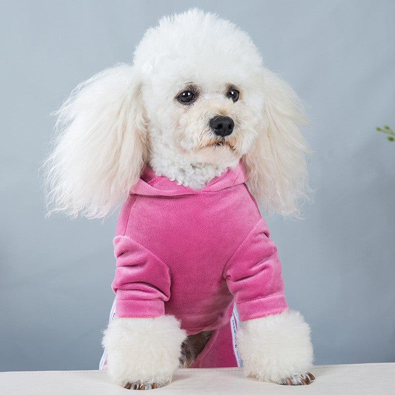 Roupa de cachorro para cães pequenos, gatos, roupas de inverno quentes para animais de estimação, macacão de veludo macio, moletom com capuz para filhotes, macacão para Chihuahua