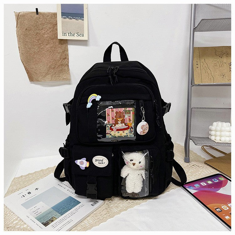 Mochila Feminina Fofa Desenho Animado Moda Adolescente Estudante Mochila Escolar Adorável Bolsa Feminina Mochila Escolar Versátil para Meninas
