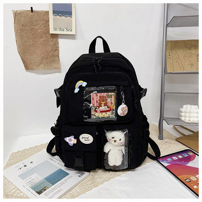 Mochila Feminina Fofa Desenho Animado Moda Adolescente Estudante Mochila Escolar Adorável Bolsa Feminina Mochila Escolar Versátil para Meninas