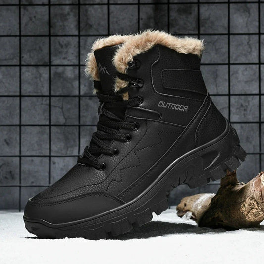 Men Shoes 2025 New Winter men boots  Slippers Warm Waterproof Non-Slip Plush Sneakers Male  leather Boots Plus size  48