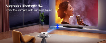 Projetor Wimius Nativo 1080P 1000ANSI Android 9.0 Projetores WiFi 6 e Keystone 4P Projetor Portátil Para Home Theater