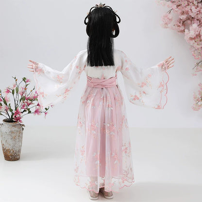 Fashion Girls Dresses Casual Outfit Long Sleeve Hanfu Girl Summer Children Clothes Princess Dress Baby Vestido Kids Tang Costume