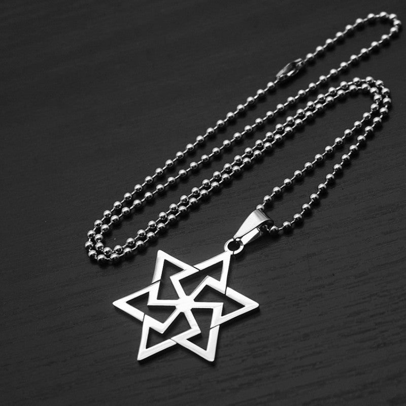 1pc Stainless Steel David Star Pendant Necklace Punk Rock Hip Hop Unisex Jewelry Geometric Hexagram Design rendy Gift