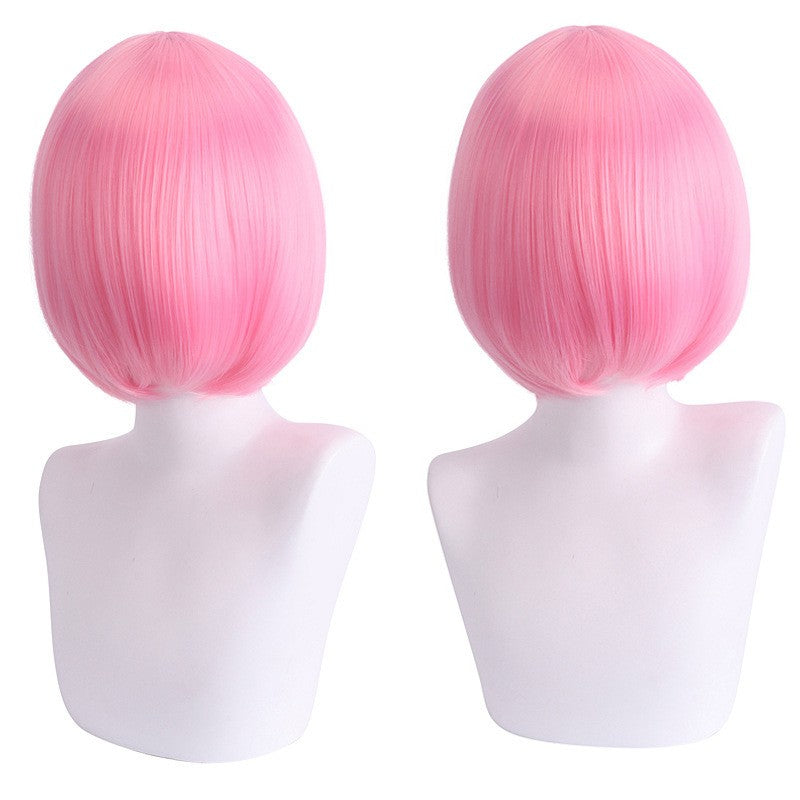 cosplay wig, face-controlling, short hair, thickened version, face-controlling style, colorful Synthetic fiber wig