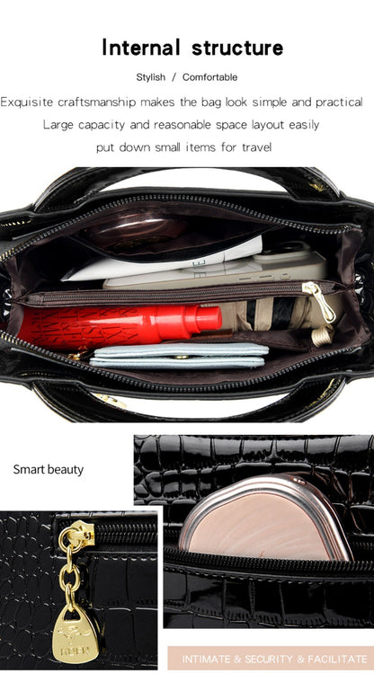 KAIDIFEINIROO Kangaroo Brand Alligator Pu Leather Shoulder Crossbody Bag Clutch Hand Bags for Mother Small Women Handbags New