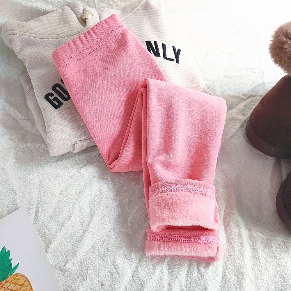 Girls Cotton Dot Print Leggings Autumn Winter Kids Fleece Warm Pants Baby Girl Slim Plus Thicken Trousers Children Clothes