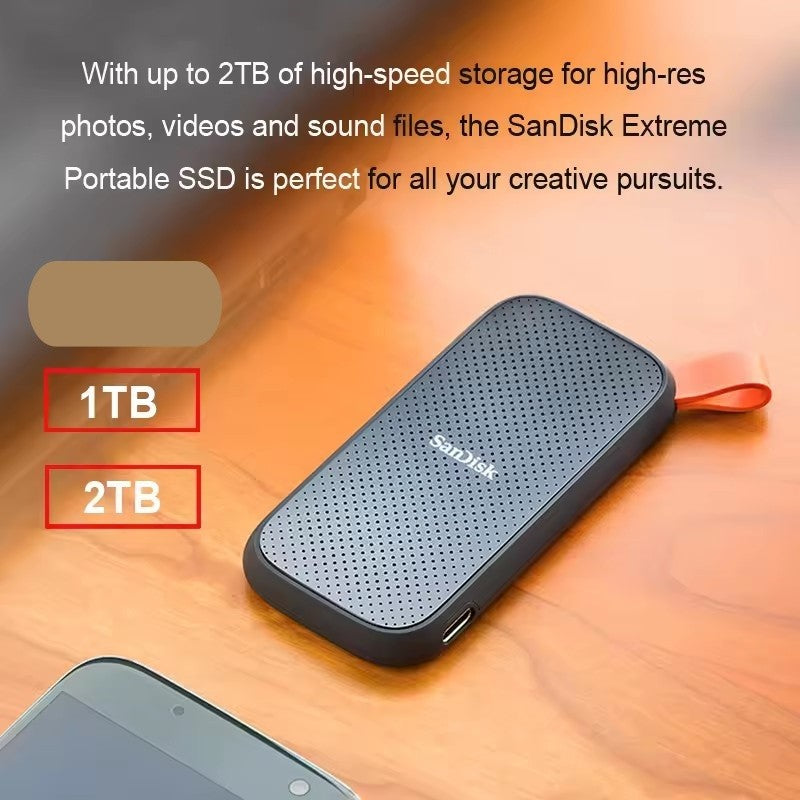 Unidade de Estado Sólido Externa SanDisk E30 1TB 2TB SSD Portátil com Velocidade Máx. de 800MB/s