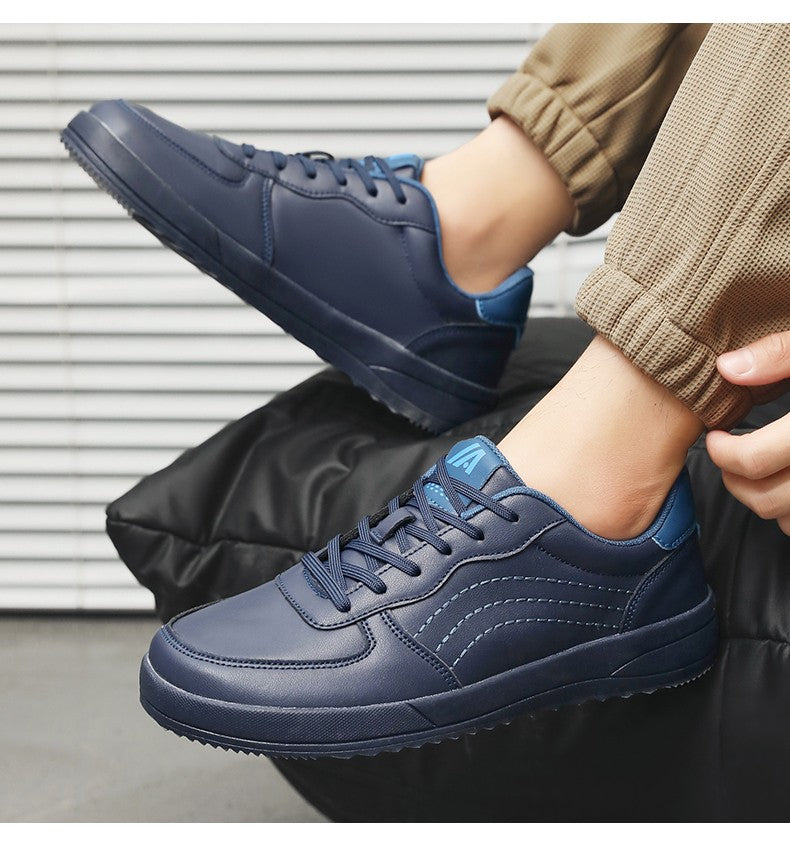 2025 New Mens Casual Shoes Leather Fashion Breathable Sneakers Anti Slip Travel Shoes Lace Up Flats Shoes Comfortable Men Shoes