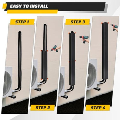 Conjunto de Cobertura de Linha de Metal 10,16cm L x 10,16cm A x 304,8cm C para Mini Split Ar Condicionado Central Bomba de Calor Aço Resistente Branco 2 Peças Univ