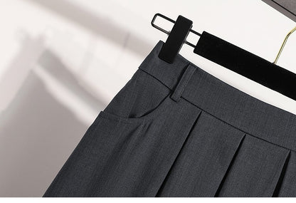 Solid Versatile Medium Length Pleated Skirt 2026 Plus Size Skirts A-Line Maxi Gown Spring Autumn New Half-length Umbrella Skirt