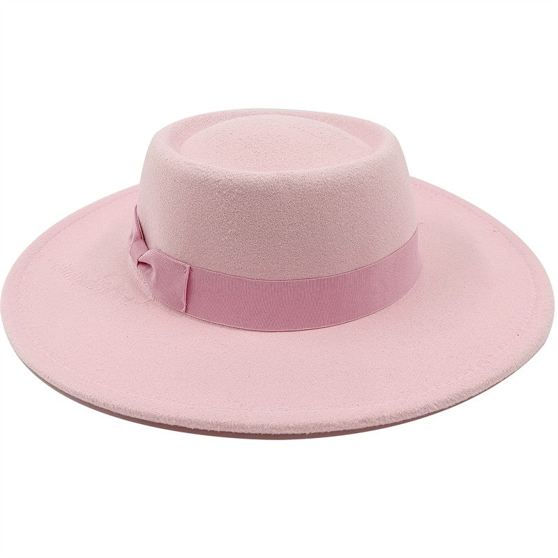 Chapéu Fedora unissex de inverno, superfície circular côncava e convexa, chapéu de jazz de feltro liso, elegante para homens e mulheres.