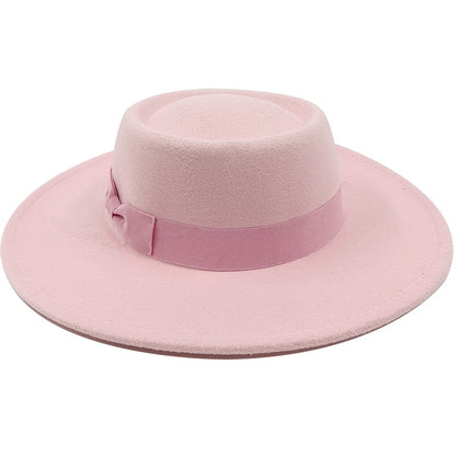 Chapéu Fedora unissex de inverno, superfície circular côncava e convexa, chapéu de jazz de feltro liso, elegante para homens e mulheres.