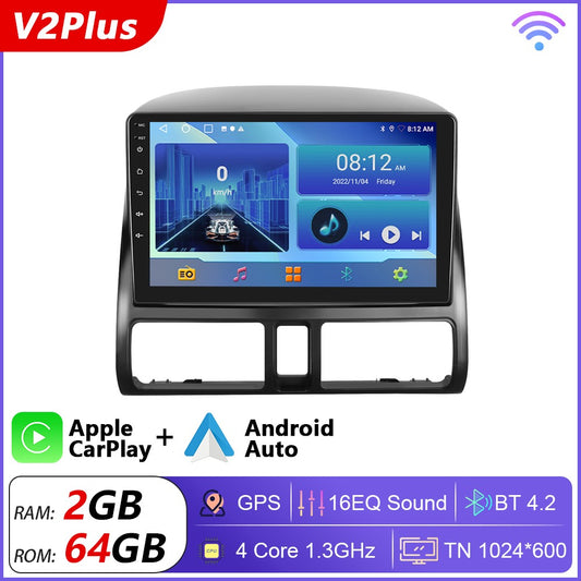 Podofo 2 Din Android Car Radio Multimidia Video Player For Honda CRV 2002-2006 GPS Navigation 2din Carplay Auto Stereo No DVD