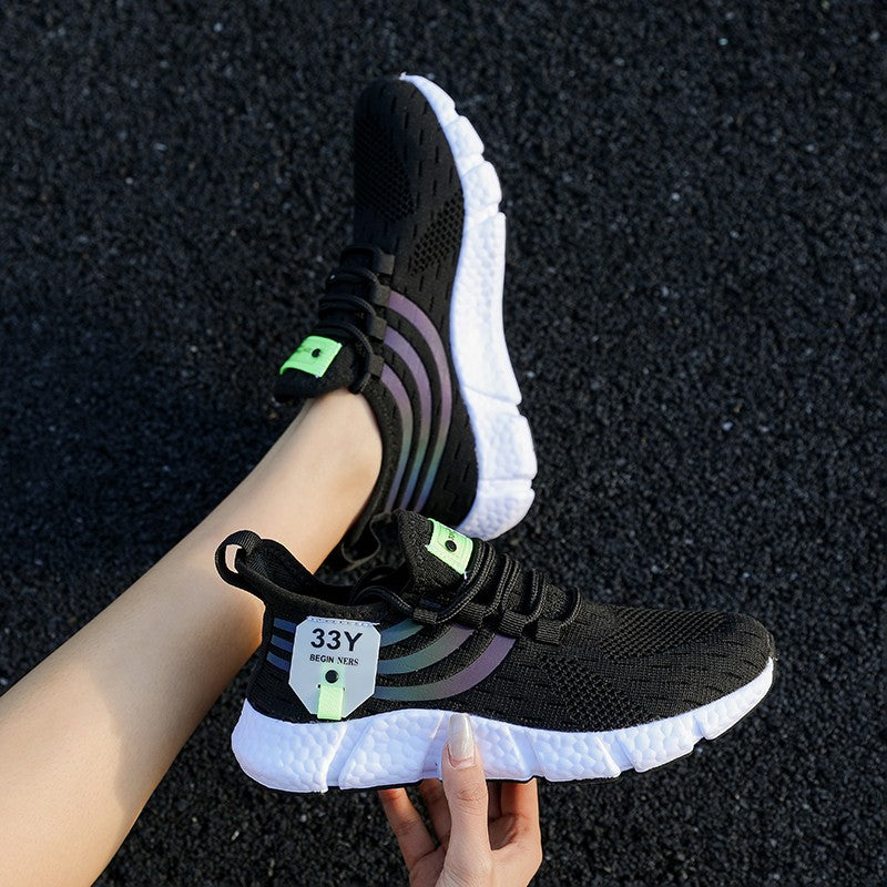 Tênis Masculino Casual Esportivo Respirável Leve Tênis de Caminhada ao Ar Livre em Tela Preta Tênis de Corrida Atléticos para Caminhada