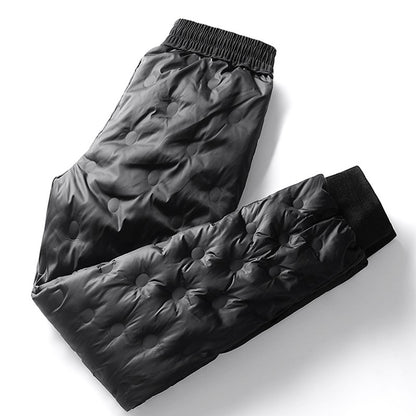 Calça Masculina Casual de Inverno Acolchoada e Grossa Quente Cor Sólida Corta-vento Impermeável de Algodão de Alta Qualidade
