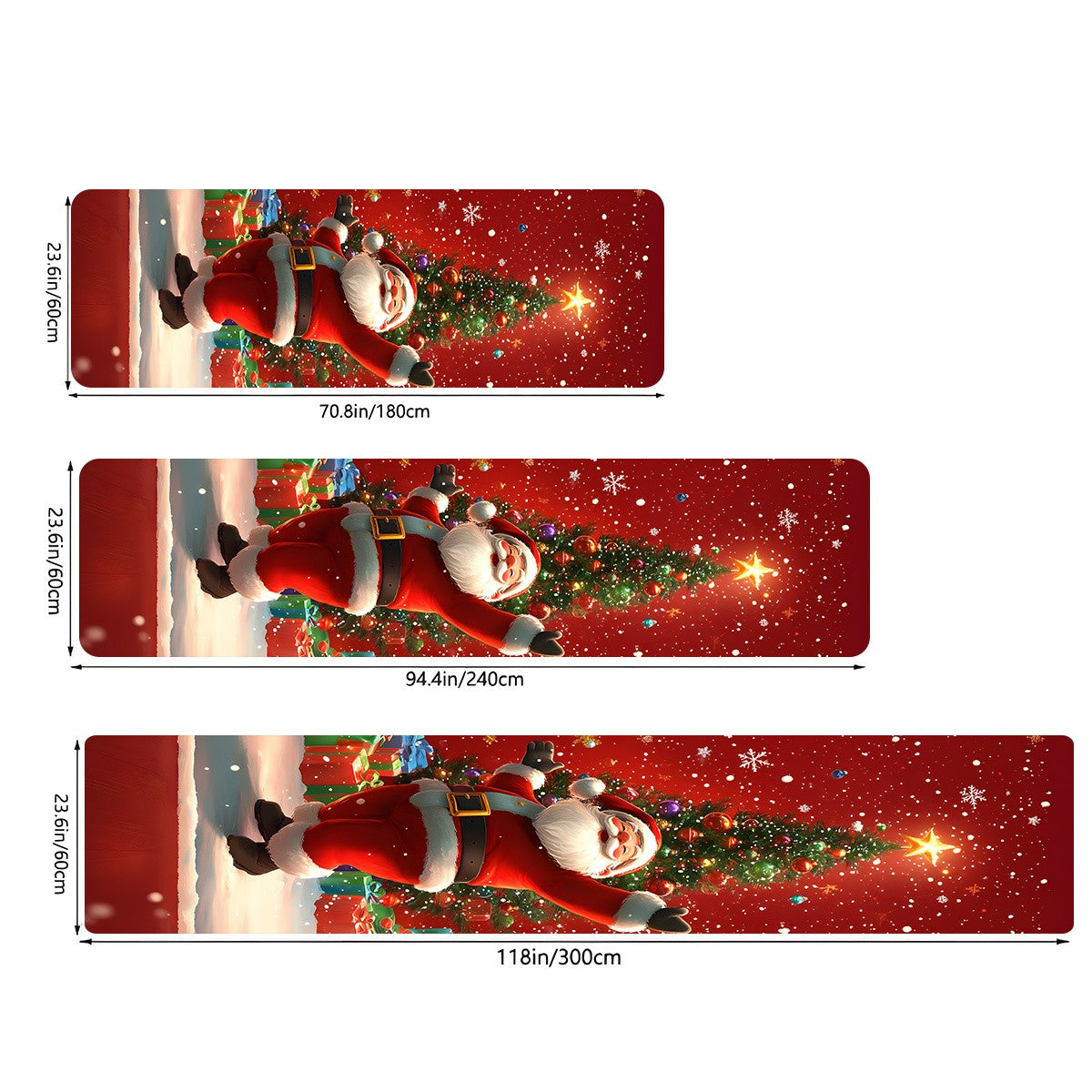 VIKAMA Christmas Carpet Festive Red Kitchen Rug Doormat Welcome Mat Runner Rug Winter Rug For Bedroom Warm Carpet For Live Room