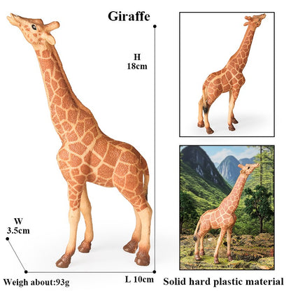 Oenux Zoo África Animais Selvagens Girafa Simulação Modelo Bonecos de Ação PVC Brinquedo Educacional Fofo para Crianças