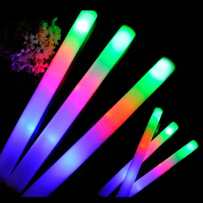 12/15/30/60Pcs Glow Sticks Bulk Colorful RGB LED Glow Foam Stick Cheer Tube Dark Light for Xmas Birthday Wedding Party Supplies