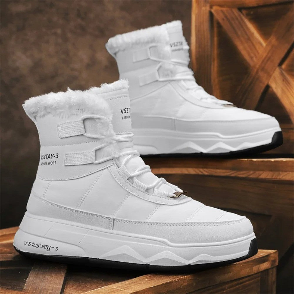 Men's Winter Plus Velvet Warm High-top Down Bread Shoes Waterproof and Non-slip Cotton Shoes Men's Big Boots==bottes Pour Hommes