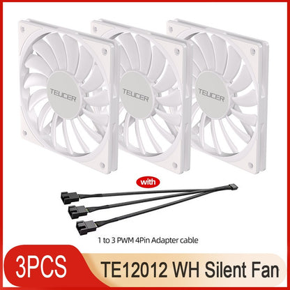 TEUCER TE-12012 Ultra-thin Cooling Fan 120x120x12mm Ultra-thin Size Low Noise 4PIN PWM For Desktop Computer CPU Cooler