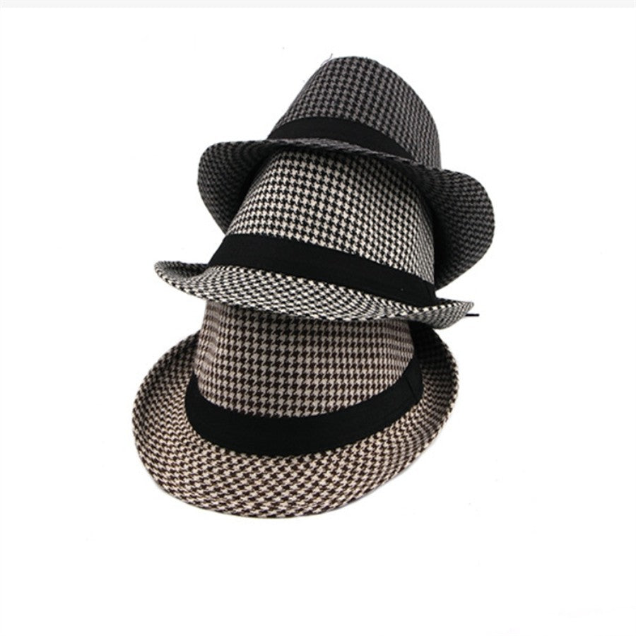 Chapéu de Lã para Casamento Primavera Verão para Homens de Meia-Idade, Casal, Moda Outono Inverno, Festa Xadrez, Design de Luxo, Chapéu Jazz Fedora para Mulheres