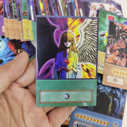 100 unids Yu-Gi-Oh Anime Estilo Cartas Olhos Azuis Mago Negro Exodia Obelisco Slifer Ra Yugioh DM Cartão Clássico Proxy DIY Presente Infantil