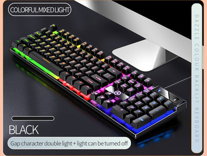 YINDIAO K500 Teclado com Fio para Jogos Notebook Desktops PC Acessórios de Escritório Teclados Gamer de Perfil Baixo com Teclado Numérico