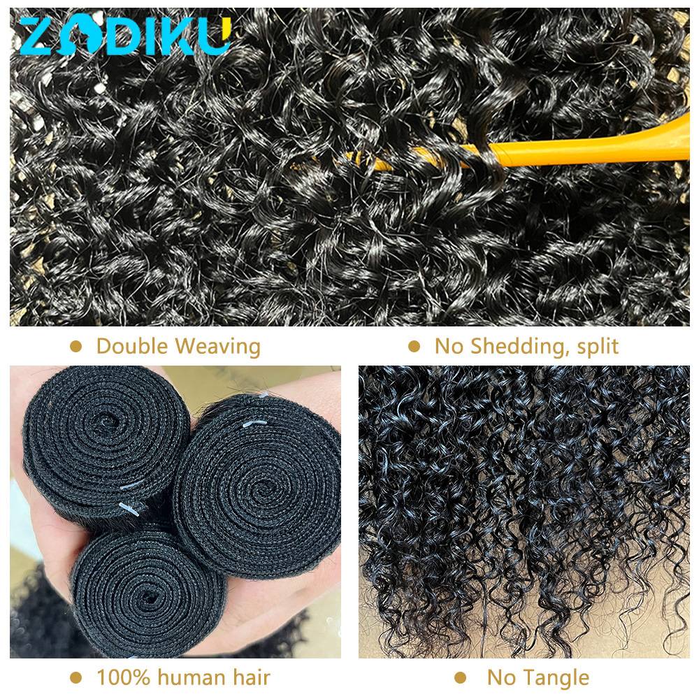 Cabelo Cacheado Tipo Kinky Cacheado 3 Peças 26 Polegadas Completo Cacheado Birmanês 100% Cabelo Humano de Alta Densidade Extensão de Cabelo Jerry Cacheado Bruto