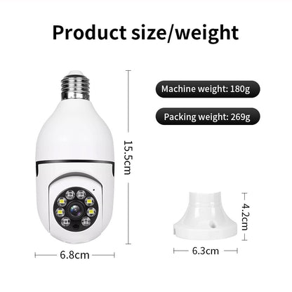 E27 Surveillance Camera Full Color Night Vision Automatic Human Tracking Zoom Indoor Security Monitor Wifi Miini IP Camera