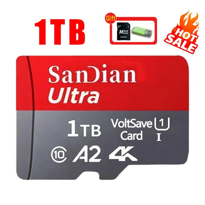 Brand-New SD Cards 2TB Flash Memory Card 128GB High-Speed Micro TF Card 512TB Class10 Mini Memory Card for Phones/PC/Cameras