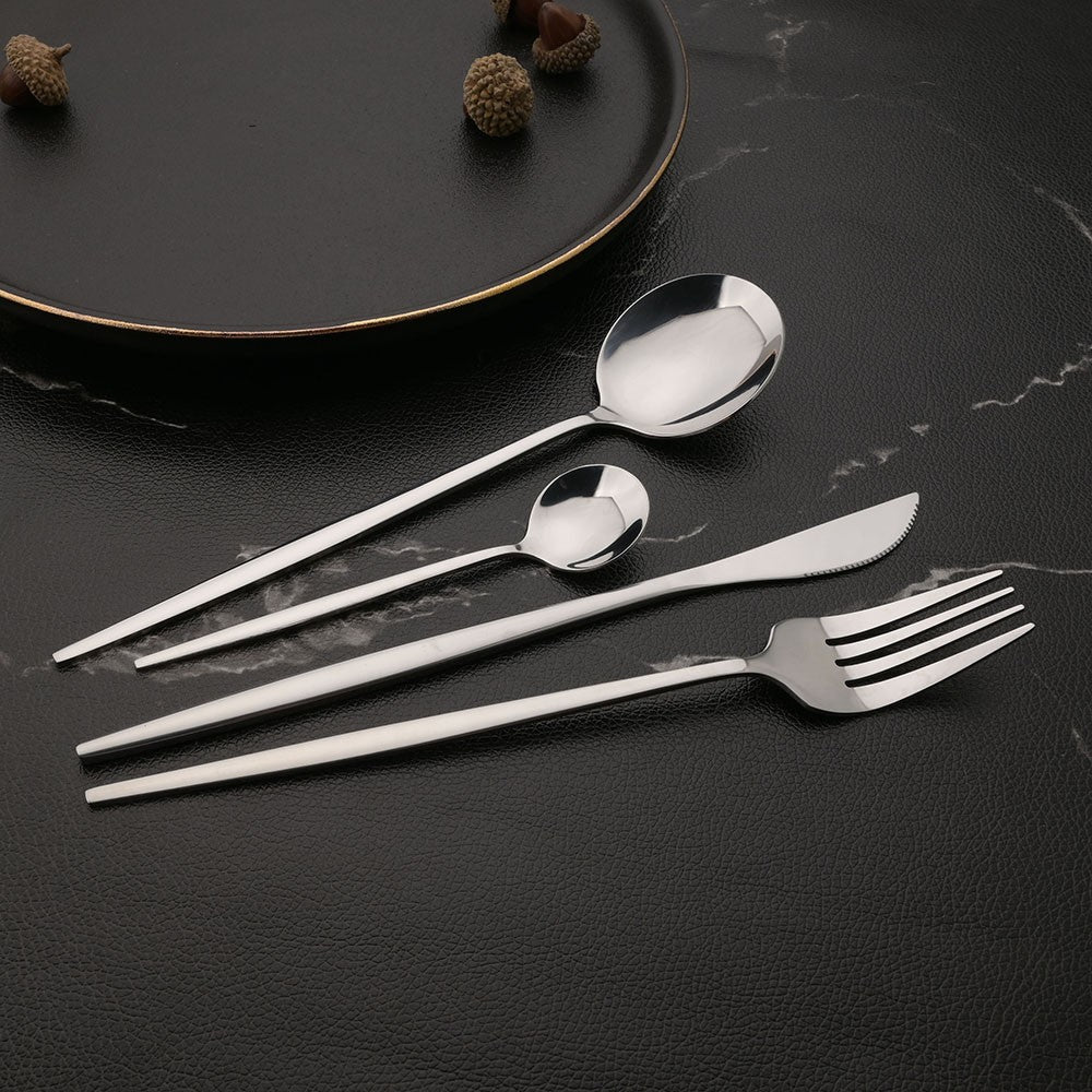 Conjunto de 6 Garfos de Jantar de Aço Inoxidável Polido Talheres Dourados Prateados Utensílios de Cozinha Ocidentais Garfos de Mesa para Restaurante
