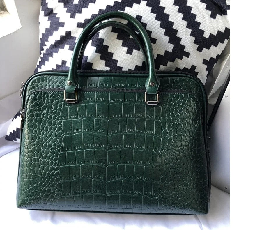 Motaora 2025 Women's Bag Leather Briefcase For 14-inch Laptops Women Professional Business Shoulder Bag Fashion Solid Handbags