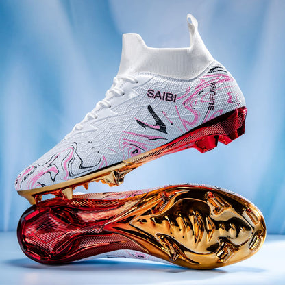 Premium Football Boots Feature Gold Plated Metal SG Studs For Professional Training and Competition Unisex Soccer Cleats