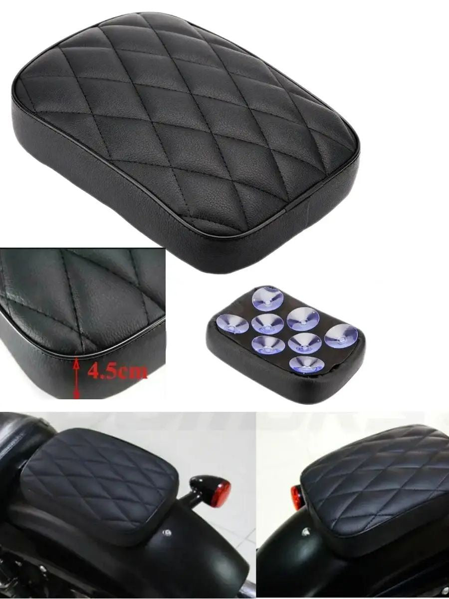 Almofada de ventosa traseira para passageiro de motocicleta com 8 ventosas, almofada de assento retangular para passageiro, para Harley 883 1200 Choppers Bobber