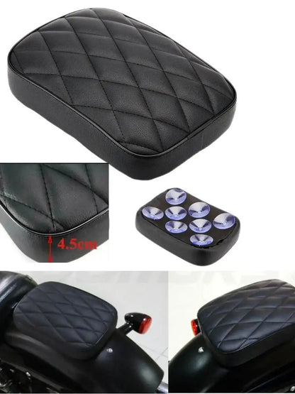 Almofada de ventosa traseira para passageiro de motocicleta com 8 ventosas, almofada de assento retangular para passageiro, para Harley 883 1200 Choppers Bobber