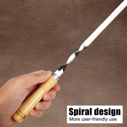 6Pcs Long Handle Shish Kebab Wood BBQ Fork Stainless steel Outdoors Grill Needle Barbecue Grill Stick 55cm 21.65" BBQ Skewers